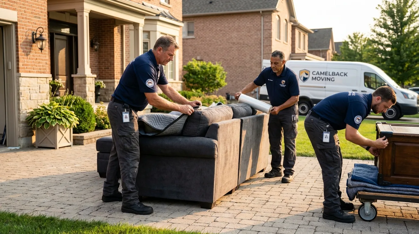 Large estate moving crew wrapping furniture in Kettle Falls, WA